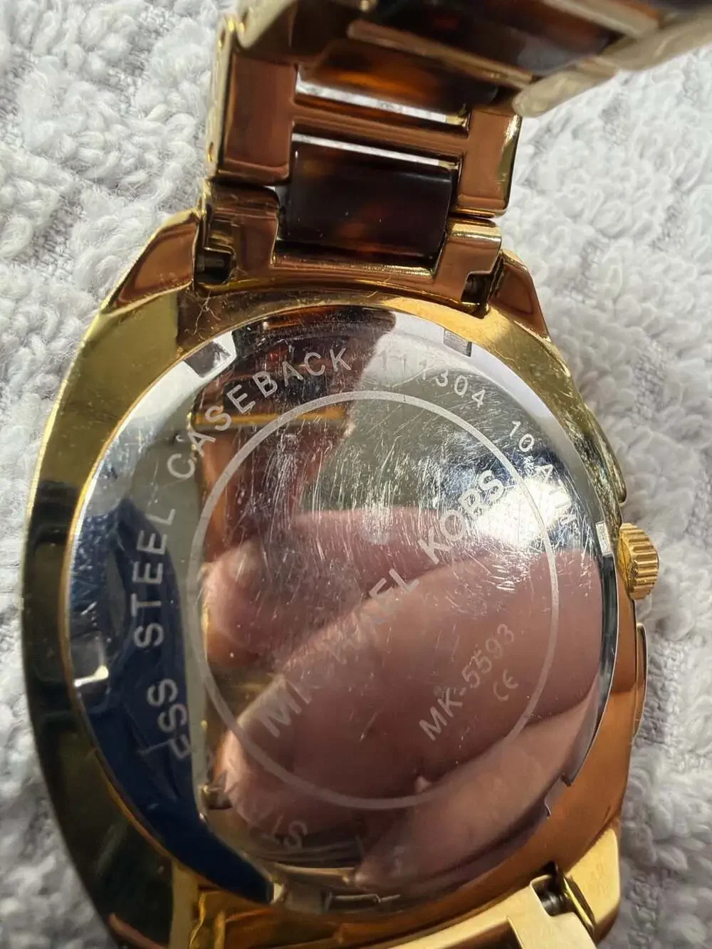 Michael Kors Chronograph Tortoise Acetate and Gold-Tone Stainless Steel Watch mk5538-51.jpg main image 3